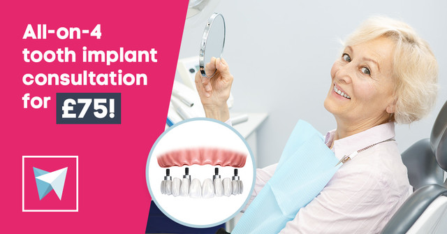 All-on-4® (Same-day teeth) tooth implant consultation for £75!